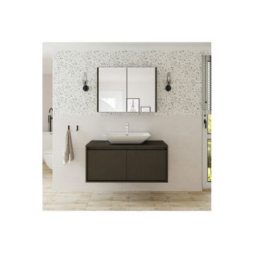 Roomart Lavabolu 100 cm Banyo Dolabı + Aynalı Banyo Üst Dolabı