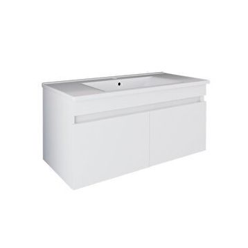 Roomart LD3 Ayaksız 2 Kapaklı Lavabolu Beyaz 100 cm Mdf Banyo Dolabı