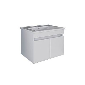 Roomart LD3 Ayaksız 2 Kapaklı Lavabolu Beyaz 65 cm Mdf Banyo Dolabı