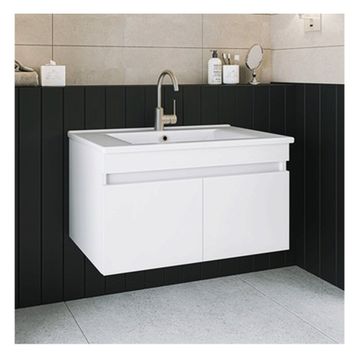 Roomart LD3 Ayaksız 2 Kapaklı Lavabolu Beyaz 85 cm Mdf Banyo Dolabı