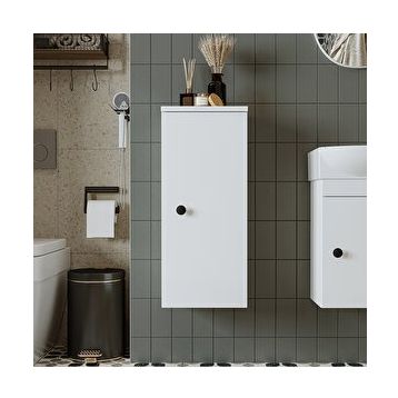 Roomart Suntalam 70 x 25 cm Mat Beyaz Banyo Boy Dolabı