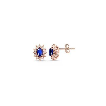 Rose Safir Pırlanta Küpe