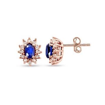 Rose Safir Pırlanta Küpe