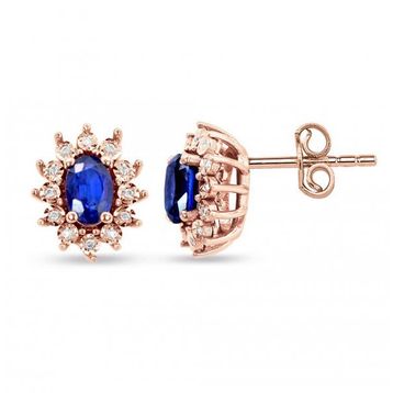 Rose Safir Pırlanta Küpe