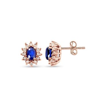 Rose Safir Pırlanta Küpe