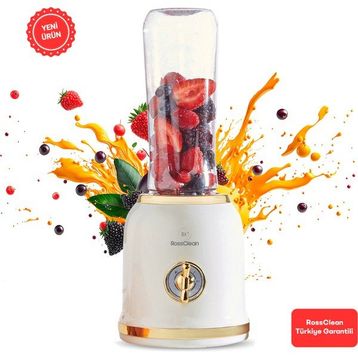 Rossclean Fit Life Smoothie Buz Kırma Özelliği 2 Adet Tritan Şişeli Gold Blender