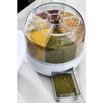 Rossel Premium TG-0043 Döner Bölmeli Organizer Bakliyat Baharatlık Saklama Kabı