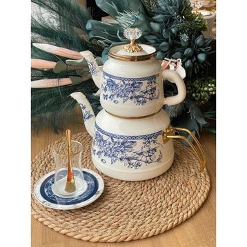 Rossev Blue Emaye Çaydanlık