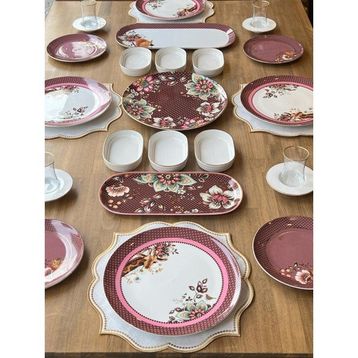 Rossev Magenta 29 Parça 4 Kişilik Kahvaltı Takımı
