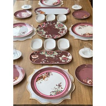 Rossev Magenta 29 Parça 4 Kişilik Kahvaltı Takımı