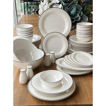 Rossev Modern Nantes Silver 60 Parça 12 Kişilik Yemek Takımı