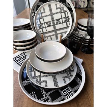 Rossev Modern Versace 24 Parça 6 Kişilik Yemek Takımı