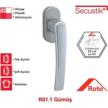 Roto Line Secustik Gümüş Pencere Kolu
