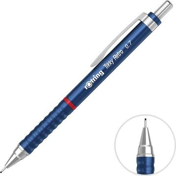 Rotring Tikky Retro 0.7 mm Metalik Mavi Ergonomik Versatil Kalem