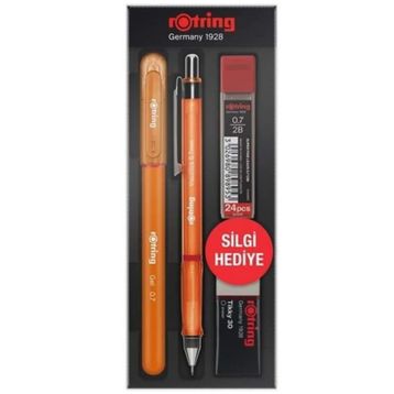 Rotring Visuclick 0.7 mm Turuncu Set + Jel Kalem