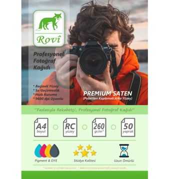 Rovi 260GSM 50 Yaprak A4 Rapunzel Satin Fotoğraf Kağıdı