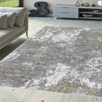 Rovigo Home RVG1634-HT371 Dijital Baskı Kaymaz Taban 160x230 cm Salon Halı