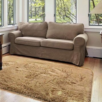 Rovigo Home RVG6001DZ Tavşan Tüyü Post Peluş Tüy Dökmez Camel 80x300 cm Salon Halı