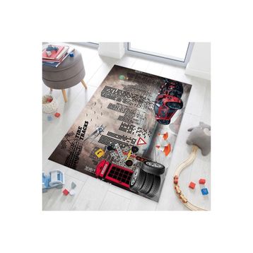Rovigo RVG0453 Siyah Dijital Baskı Yıkanabilir Kaymaz Taban 160x300 cm Çocuk Halısı