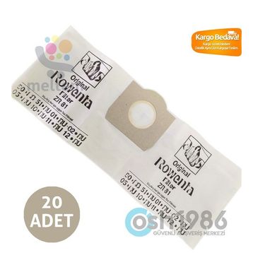 Rowenta RB 50 Kağıt Toz 20 Adet Süpürge Torbası