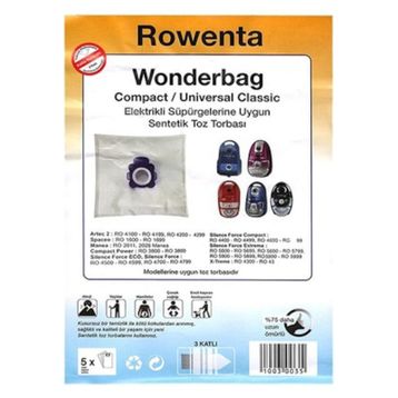 Rowenta RO 5823 Silence Force Extreme 10 Adet Uyumlu Süpürge Toz Torba