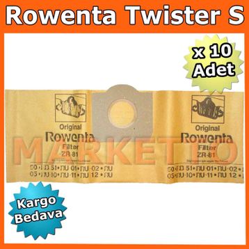 Rowenta Twister S 10 Adet Uyumlu Süpürge Toz Torbası