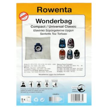 Rowenta Wonderbag Sentetik Bez Toz 5 li Paket Süpürge Torbası