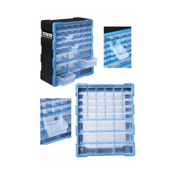 Rowermax ASR-6001 Mono Blok Çekmeceli 39 Lu Gri Büyük Boy Organizer