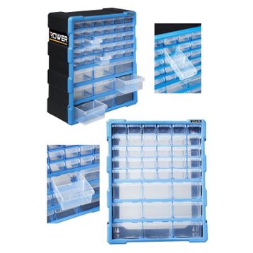 Rowermax ASR-6001 Mono Blok Çekmeceli 39 Lu Gri Büyük Boy Organizer