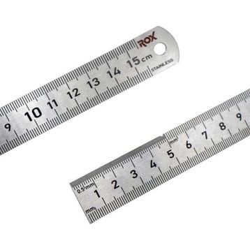 Rox 0198 Çift Taraflı 150 mm Çelik Cetvel