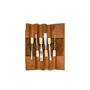 Rox Wood 0126 6 Parça Deri Çantalı Premium Iskarpela Seti