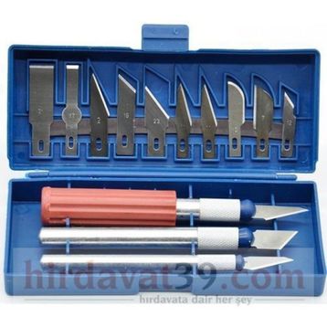 Rox Wood 13 Parça Neşter Tip Maket Bıçağı Seti