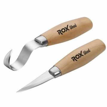 Rox Wood 2 Parça Kaşık Oyma Bıçak Seti