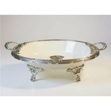 Roy King Classy 21x38x10 cm Gümüş Oval Derin Sunum Tabak