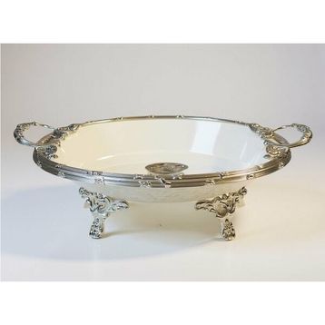 Roy King Classy 21x38x10 cm Gümüş Oval Derin Sunum Tabak