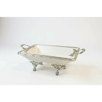 Roy King Classy Dikdörtgen 20x36x10 cm Gümüş Derin Sunum Tabak