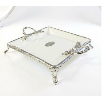 Roy King Classy Kare 28x34 cm Gümüş Sunum Tabak