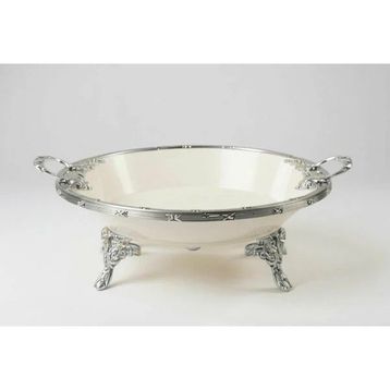 Roy King Classy Yuvarlak 26x32x10 cm Gümüş Derin Sunum Tabak
