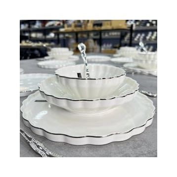 Roy King Hrn 018 Twist Silver 24 Parça Yemek Takımı