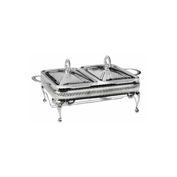 Roy King QA 41 38x26x18 cm Dikdörtgen 2'li Ayaklı Gümüş Fırın Kabı