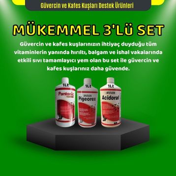 Royal Acidoral Pigeorex Pantonic 3'lü 1 lt Tamamlayıcı Yem Seti