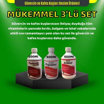 Royal Acidoral Pigeorex Pantonic 3'lü 500 ml Tamamlayıcı Yem Seti