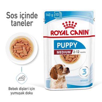 Royal Canin 140 gr Medium Puppy Pouch Konserve