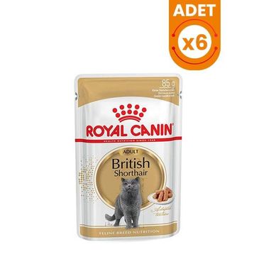 Royal Canin British Shorthair Adult Pouch Yaş Kedi Maması 6 x 85 gr Konserve Kedi Maması