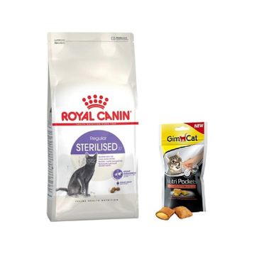 Royal Canin Sterilised 37 Kısırlaştırılmış Yetişkin 2 kg Kedi Maması + Gimcat NutriPockets Somonlu Kedi 60 gr Ödül Maması
