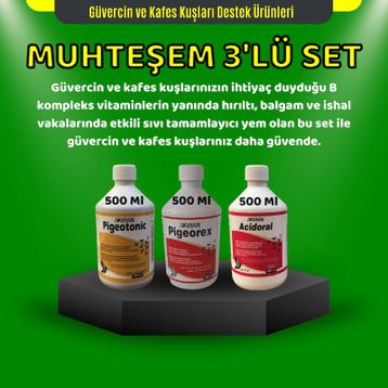Royal Pigeotonic Pigeorex Acidoral 3'lü 500 ml Tamamlayıcı Yem Seti