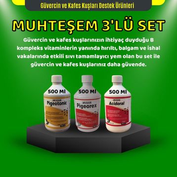 Royal Pigeotonic Pigeorex Acidoral 3'lü 500 ml Tamamlayıcı Yem Seti