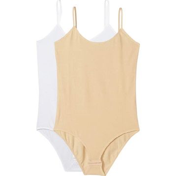 Royaleks 2 Adet Beyaz ve Ten İp Askılı Kadın Çıtçıtlı Body