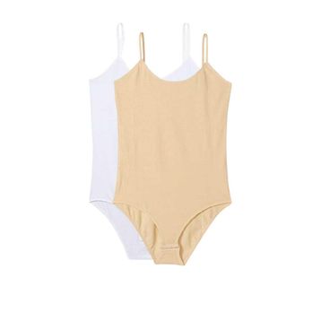 Royaleks 2 Adet Beyaz ve Ten İp Askılı Kadın Çıtçıtlı Body