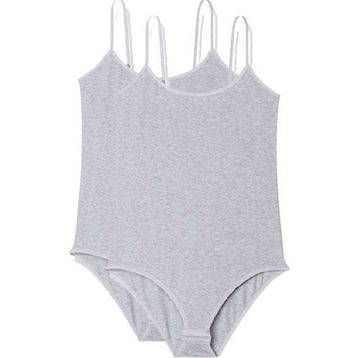 Royaleks 2 Adet Gri İp Askılı Kadın Çıtçıtlı Body